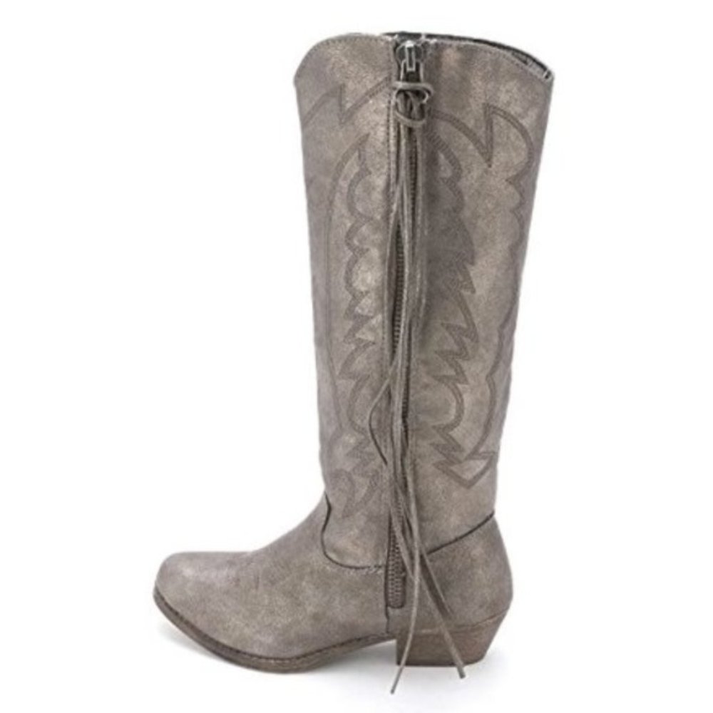 Womens Gray Silver Pewter Distressed Telula Boots